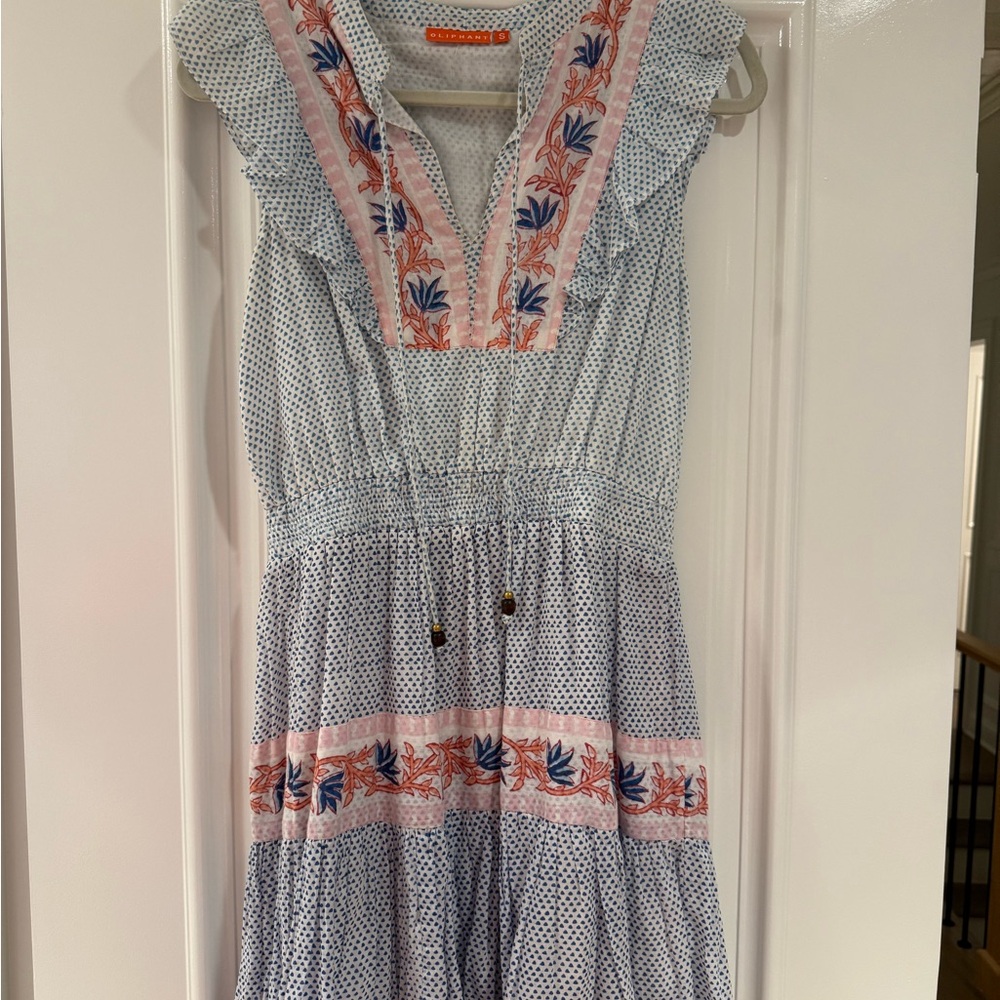Oliphant Blue and Pink Mini Dress